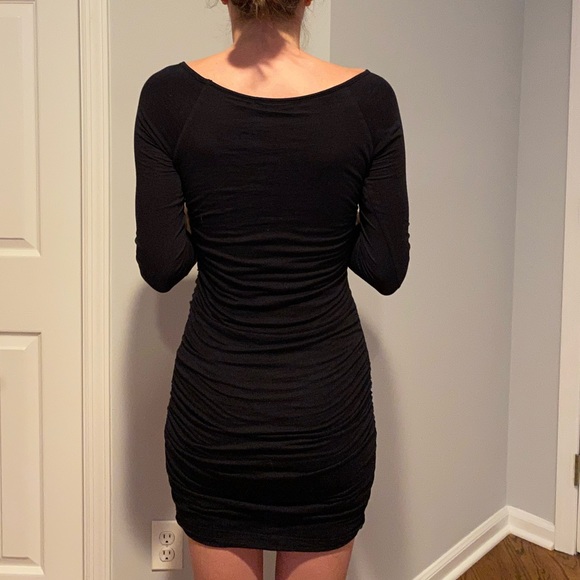 Black Mini Dress Quarter length sleeves. - Picture 2 of 4